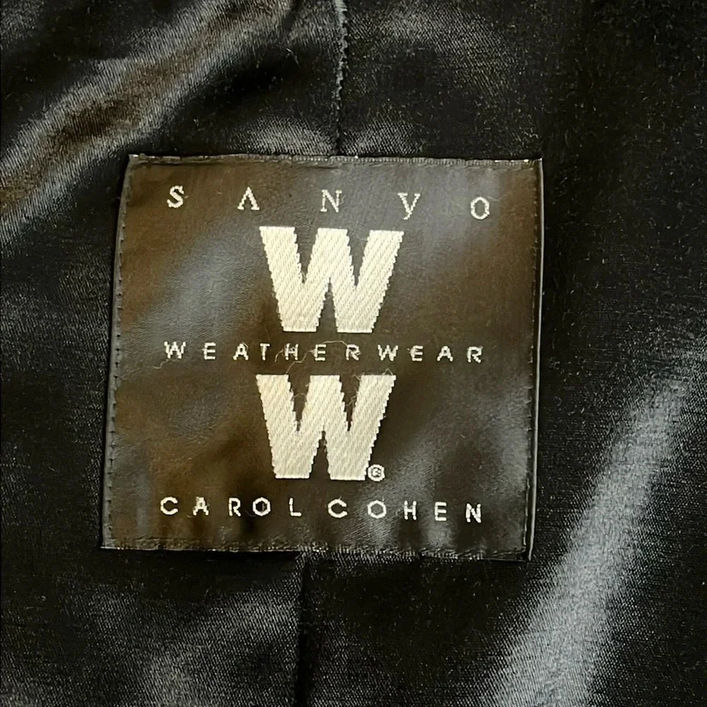 Sanyo Weather Wear Carol Cohen fully lined heavy microsuede button down coat
